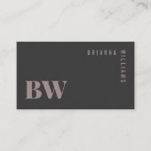 プロフェッショナルグレーオールドピンクモノグラムモダンミニマル 名刺 (正面)