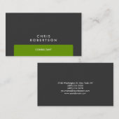 プロフェッショナルグレーグリーンストライプ名刺 名刺 (正面/裏面)