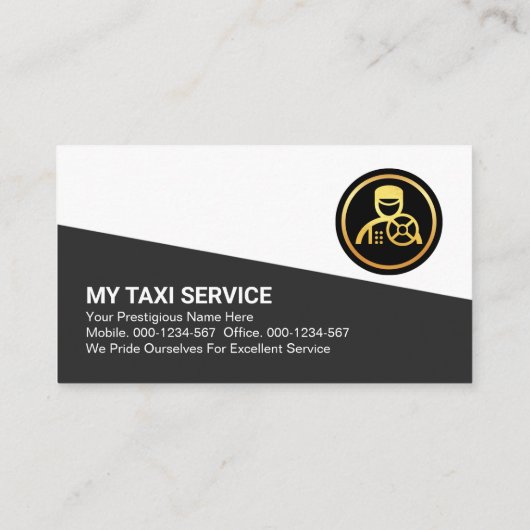 プロフェッショナルグレータクシー三角形キャブドライバ 名刺 (裏面)