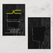 プロフェッショナルグレーブラックウッドイエローモノグラム 名刺 (正面/裏面)