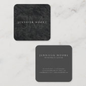 プロフェッショナルグレーブラックスクラブルモノグラムの スクエア名刺 (正面/裏面)
