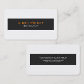プロフェッショナルグレーホワイトミニマスタイリッシュリスモダント 名刺 (正面/裏面)