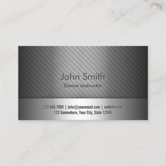 プロフェッショナルグレーメタルダンスビジネスカード 名刺 (正面)