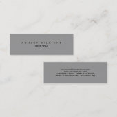 プロフェッショナルグレーモダンプレーンユニークスリム スキニー名刺 (正面/裏面)