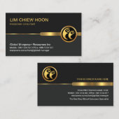 プロフェッショナルグレーレイヤ金ゴールドマンパワー 名刺 (正面/裏面)