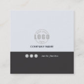 プロフェッショナルグレー写真QRコードの追加 スクエア名刺 (裏面)