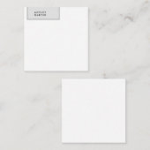 プロフェッショナルグレー白プレーンのミニマリスト名 ノートカード (正面/裏面)