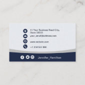 プロフェッショナルグレー追加ロゴQRコードフォト 名刺 (裏面)