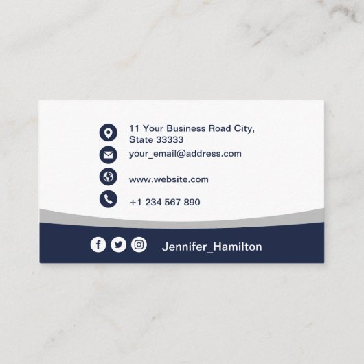 プロフェッショナルグレー追加ロゴQRコードフォト 名刺 (裏面)