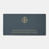 プロフェッショナルグレー金ゴールドコンパスロゴ デスクマット (正面)