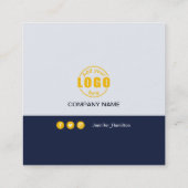 プロフェッショナルグレー黄色の写真を追加QRコードSq スクエア名刺 (裏面)