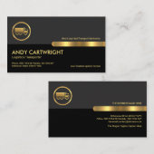 プロフェッショナルグレー黒レイヤ金ゴールドタブTrucker 名刺 (正面/裏面)