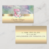 プロフェッショナルケーキミキサーフラワーホログラフィックパール 名刺 (正面/裏面)