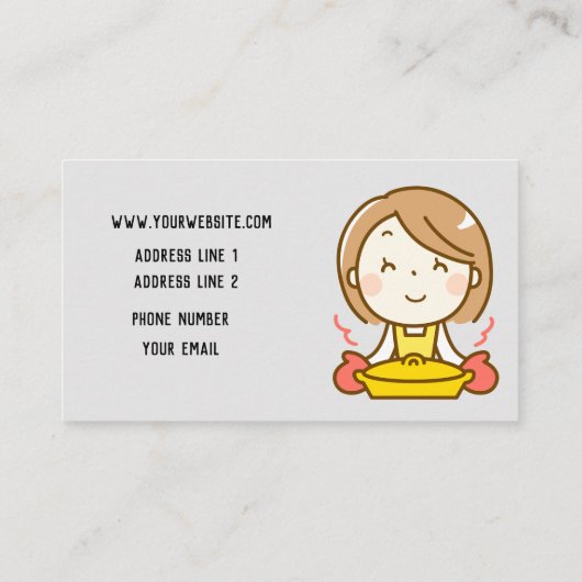 プロフェッショナルケータリングサービスかわいい食べ物 名刺 (裏面)