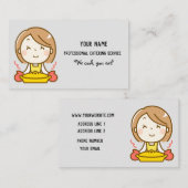 プロフェッショナルケータリングサービスかわいい食べ物 名刺 (正面/裏面)