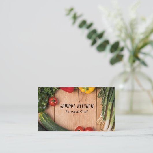 プロフェッショナルケータリングシェフキッチン野菜 名刺 (スタンド正面)