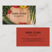 プロフェッショナルケータリングシェフキッチン野菜 名刺 (正面/裏面)