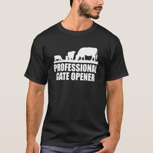 プロフェッショナルゲートオープナー牛の服 Tシャツ (正面)
