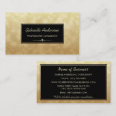 プロフェッショナルコンサルタントブラック金ゴールドグラマー《写真》ぼけ味 名刺 (正面/裏面)