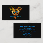 プロフェッショナルコンサルタント、炎リングや輪フェニックス、ブラック 名刺 (正面/裏面)