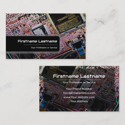 プロフェッショナルコンピュータハードウェア専門家ビジネスca 名刺 (正面/裏面)