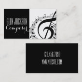 プロフェッショナルコンポーモダンザのミュージックノートミュージシャン 名刺 (正面/裏面)