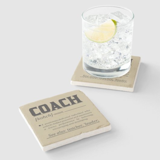 プロフェッショナルコーチ定義引用文Tシャツ投げ ストーンコースター (横)