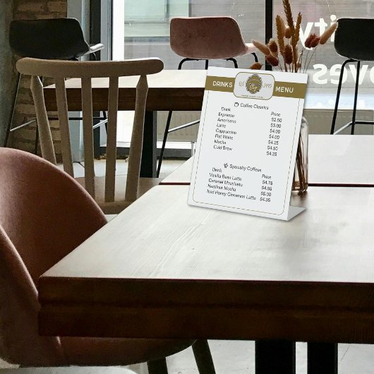 プロフェッショナルコーヒーショップパーソナライズされたドリンク一覧 台座サイン