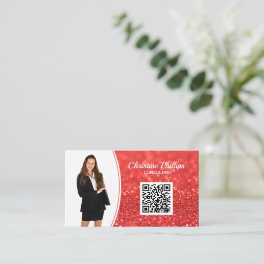 プロフェッショナルコーフェイクルグリッターカスタム写真QR 名刺