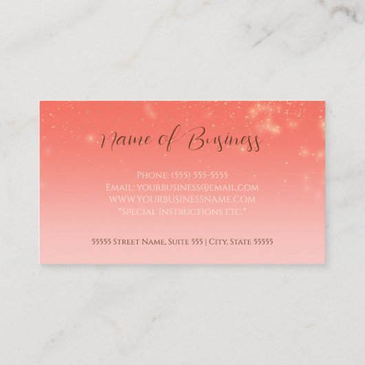 プロフェッショナルコーラルピンクミニマルの微妙な輝き 名刺 (裏面)