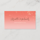 プロフェッショナルコーラルピンクミニマルの微妙な輝き 名刺 (正面)