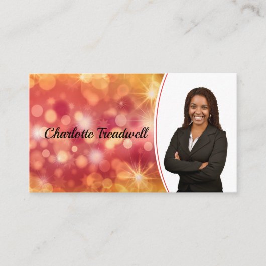 プロフェッショナルコーラル《写真》ぼけ味スパークルカスタムの写真 名刺 (正面)