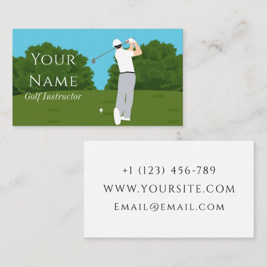 プロフェッショナルゴルフインストラクターコーチゴルファートレンディー 名刺 (正面/裏面)
