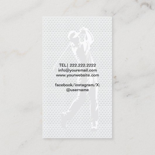 プロフェッショナルゴルフインストラクター 名刺 (裏面)