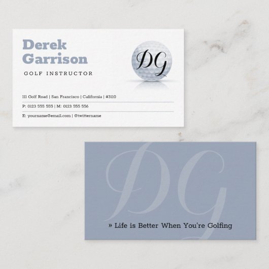 プロフェッショナルゴルフトレーナー |イニシャル 名刺 (正面/裏面)