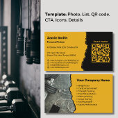 プロフェッショナルゴールデンイエローパーソナルトレーナー 名刺