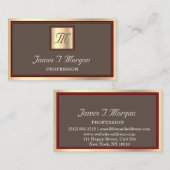 プロフェッショナルゴールデンコーヒーフレームマルーンモノグラム 名刺 (正面/裏面)