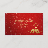 プロフェッショナルゴールデンバードハート赤シャイニー素朴 名刺 (正面)