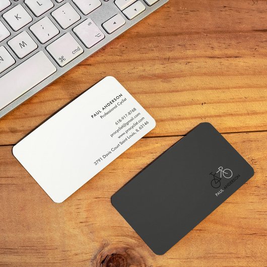 プロフェッショナルサイクリストブラック&ホワイトミニマリスト 名刺