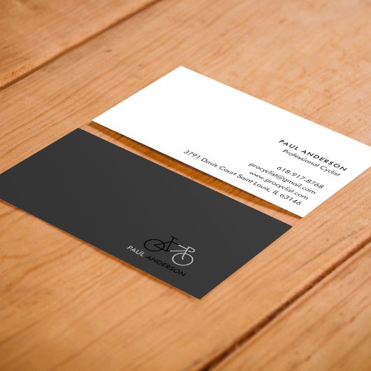 プロフェッショナルサイクリストブラック&ホワイトミニマリスト 名刺