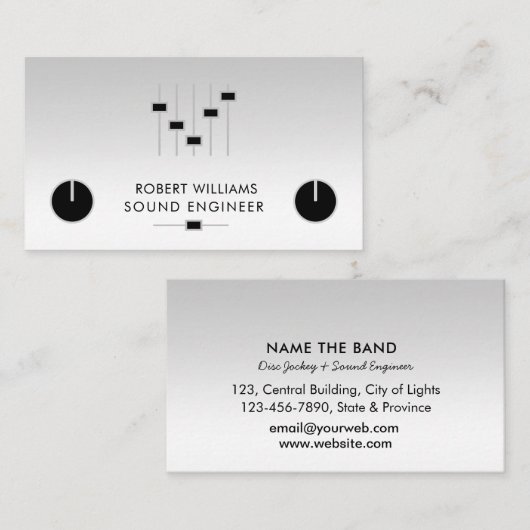 プロフェッショナルサウンドエンジニアミュージックDJコントローラーBu 名刺 (正面/裏面)