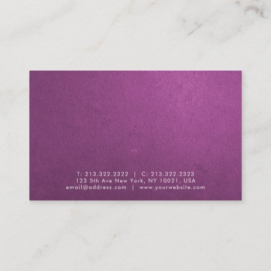 プロフェッショナルサロンエレガントカラーモダンクリエイティブ 名刺 (裏面)