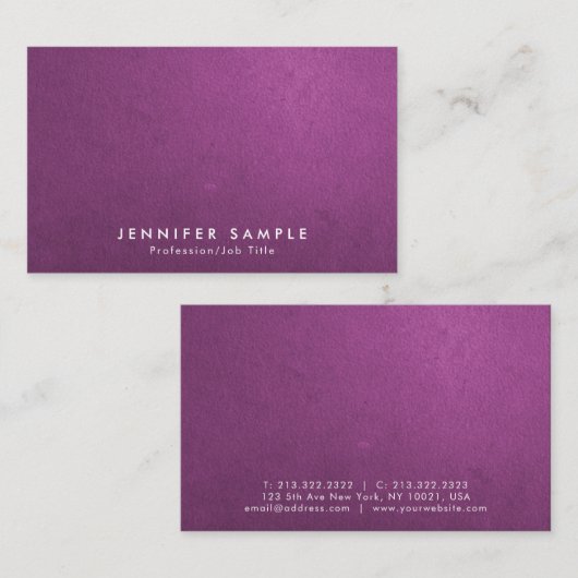 プロフェッショナルサロンエレガントカラーモダンクリエイティブ 名刺 (正面/裏面)