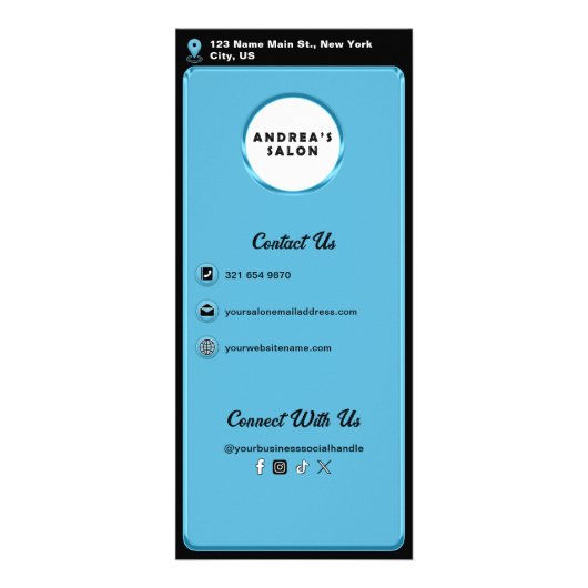 プロフェッショナルサロンロゴを追加キュートなサービス＆価格 ラックカード (裏面)