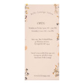 プロフェッショナルサロン価格表および営業時間 ラックカード (裏面)