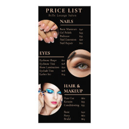 プロフェッショナルサロン価格表および営業時間 ラックカード