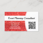 プロフェッショナルサンゴグリッターカスタムフォトQR 名刺 (裏面)