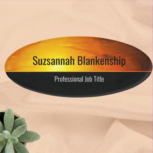 プロフェッショナルサンセットオレンジアートカスタム 名札