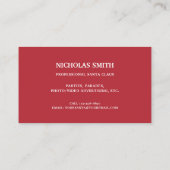 プロフェッショナルサンタの写真の採用 名刺 (裏面)