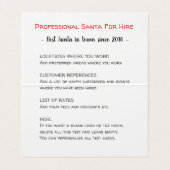 プロフェッショナルサンタクロースおもしろいインフォーマルマンガ 名刺 (内部フラット)